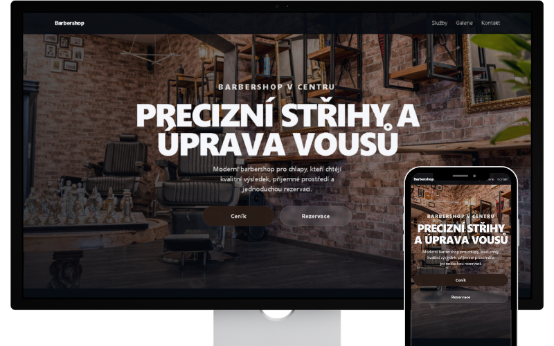 Ukázkový návrh webu pro barbershop