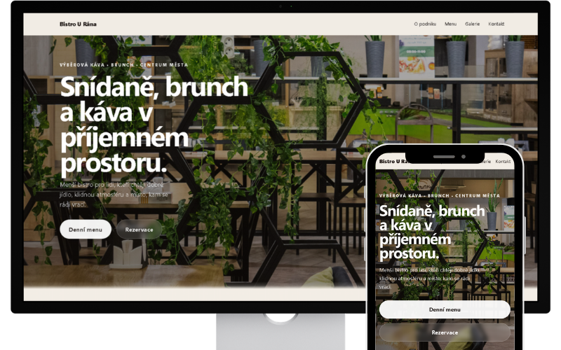 Ukázkový návrh webu pro bistro